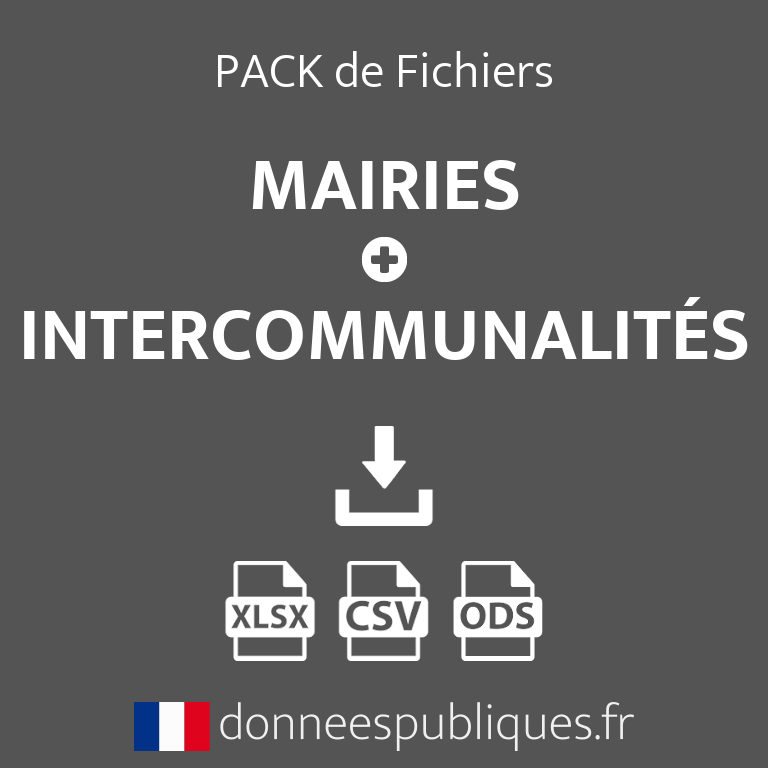 Pack Fichiers mails mairies et intercommunalités de France