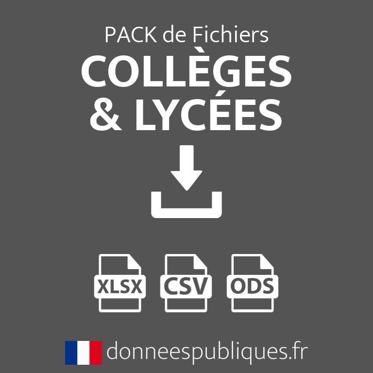 Pack Fichiers emails collèges + lycées publics et privés de France