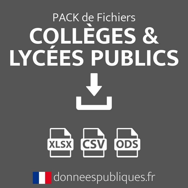 Pack Fichiers emails collèges + lycées publics de France