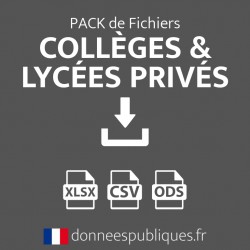 Pack Fichiers emails collèges + lycées privés de France