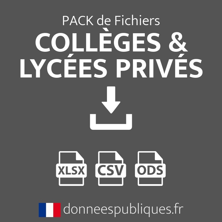 Pack Fichiers emails collèges + lycées privés de France