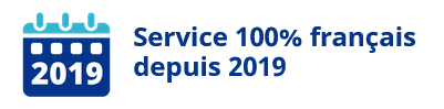 Service 100% français depuis 2019